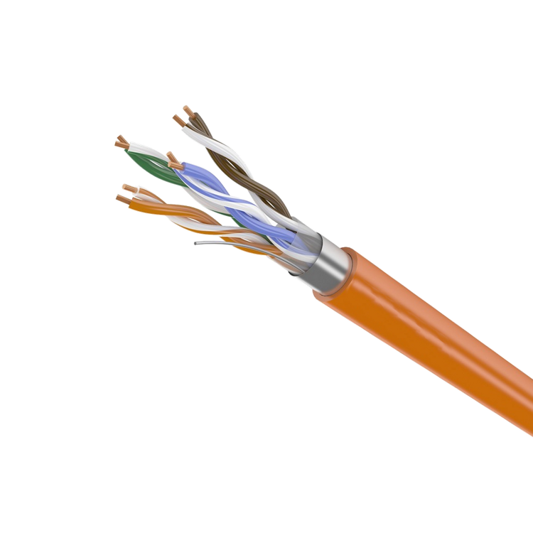 Витая пара Folan [FU42046ZHHF] F/UTP 4x2x0.46мм, 24 AWG, кабель кат. 5е, 4 пары, Внутренняя, LSZH нг(А)-HF, оранжевый, 305м