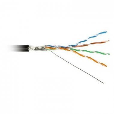 Витая пара NIKOLAN [NKL 4600B-BK] U/UTP 4x2x0.50мм, 24 AWG, кабель кат. 5е, 4 пары, Внешняя, PE/Полиэтилен, чёрный 305м NIKOMAX