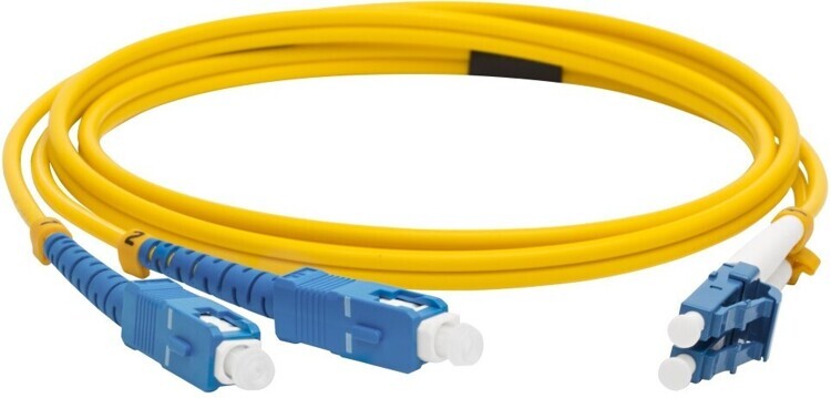 Патч-корд оптический TWT, дуплексный, LC/UPC-SC/UPC, SM OS2, 1.5 м
