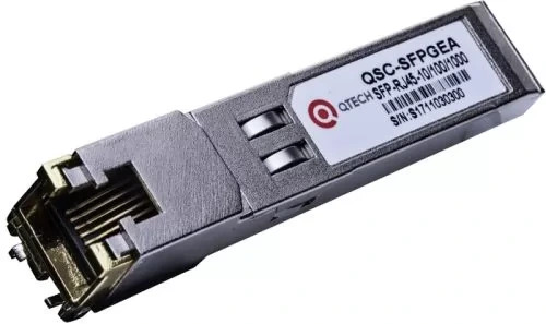 Copper SFP модуль, скорость передачи 1000 Base-T, дальность 0,1 км, разъем RJ-45,  интерфейс SerDes