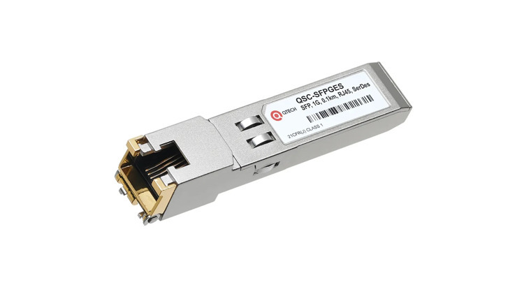 Copper SFP модуль, скорость передачи 1000 Base-T, дальность 0,1 км, разъем RJ-45,  интерфейс SerDes