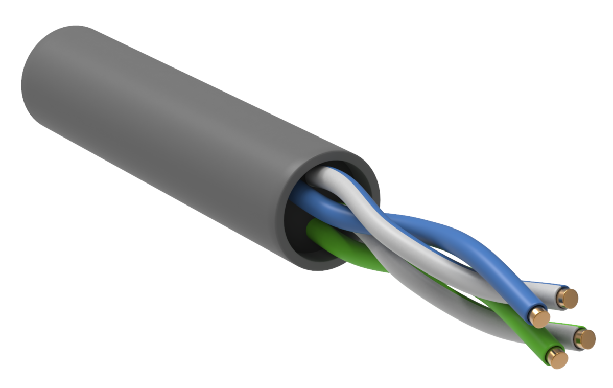Кабель витая пара U/UTP кат.5E 2 пары PVC 305м серый GENERICA BC1-C5E02-111-305-G Generica