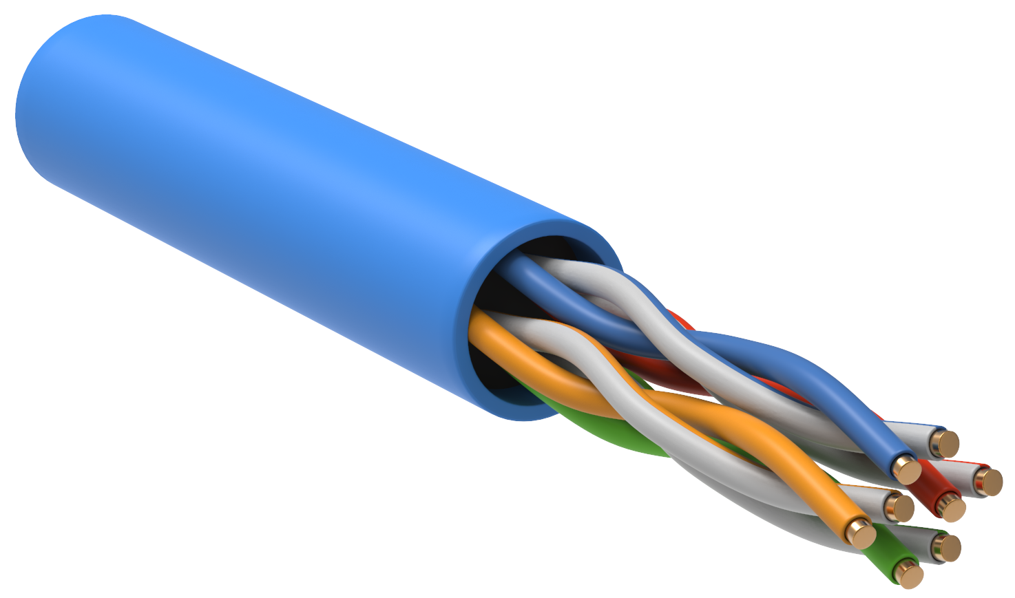 Кабель витая пара U/UTP кат.5E 4х2х24AWG solid PVC 305м синий LC1-C5E04-113 ITK