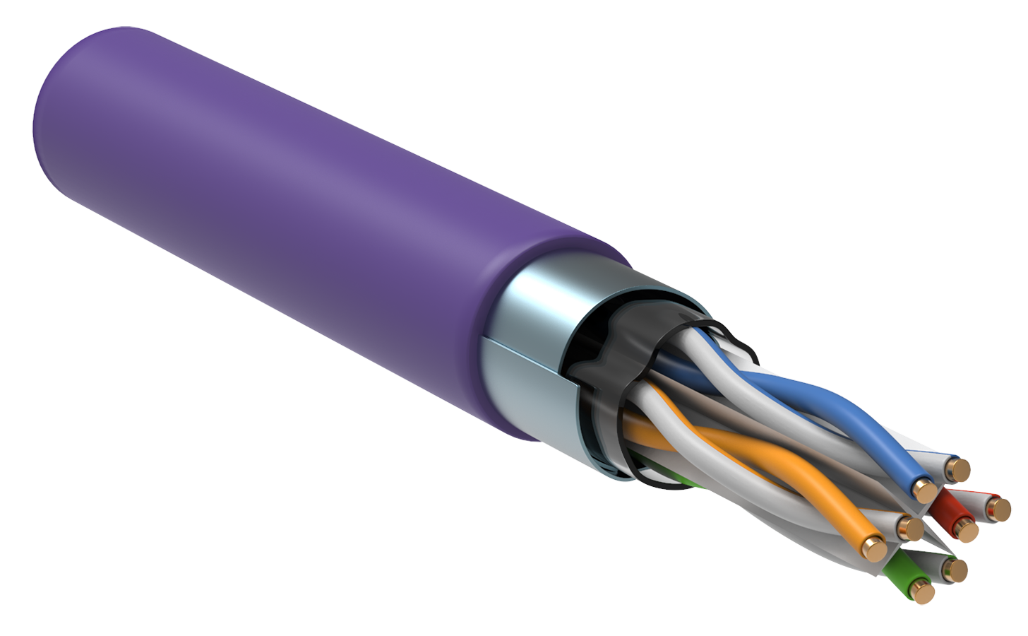Кабель витая пара F/UTP кат.6 4х2х23AWG solid LSZH 305м фиолетовый LC1-C604-326 ITK