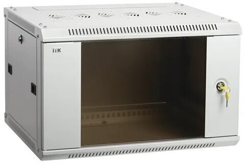 Шкаф LINEA WE 9U 600×450мм дверь стекло серый LWE3-09U64-GF ITK
