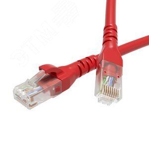 Патч-корд неэкранированный CAT6 U/UTP 4х2 LSZH красный 1м RN6UU4510RD DKC
