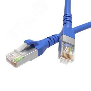 Патч-корд экранированный CAT6 F/UTP 4х2 LSZH синий 3м RN6FU4530BL DKC