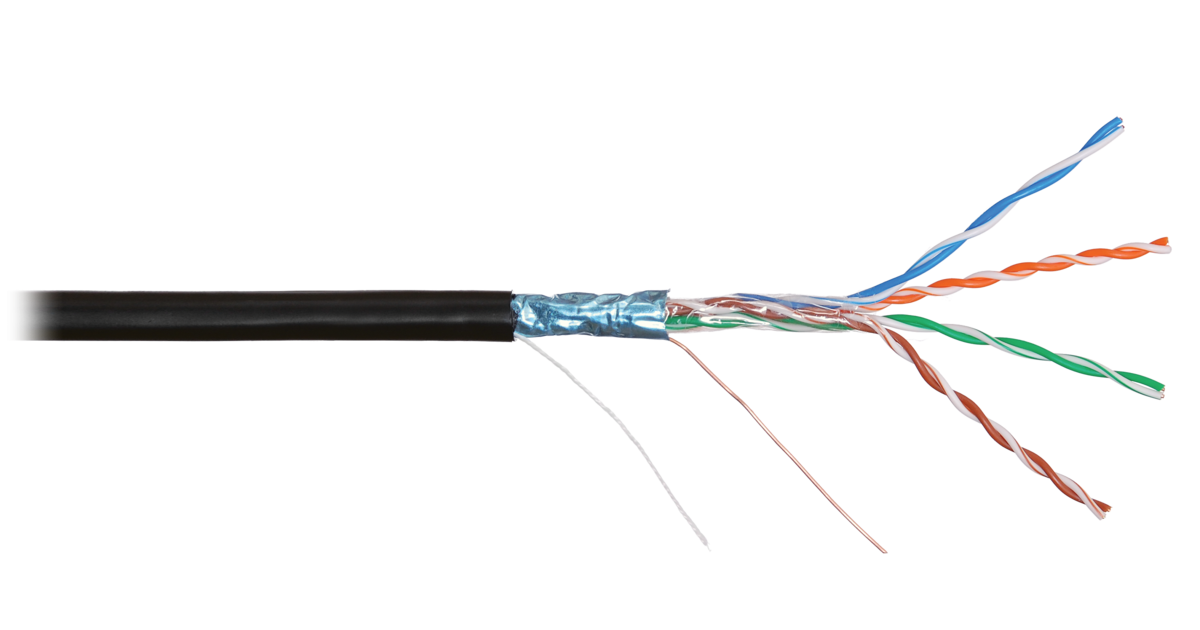 Кабель витая пара NIKOMAX F/UTP 4 пары, Кат.5e (Класс D), тест по ISO/IEC, 100МГц, одножильный, BC (чистая медь), 24AWG (0,51мм), полиэтилен, внешний, черный, 305м NMC 4200B-BK