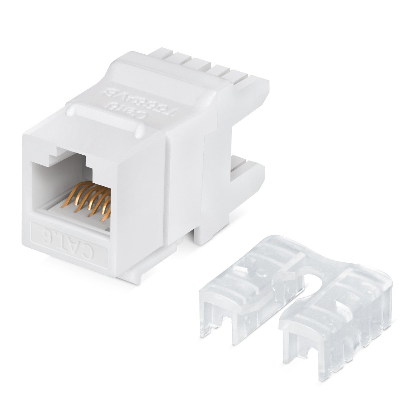 Вставка Degree Keystone Cabeus Jack RJ-45(8P8C), 180 градусов, категория 6, Dual IDC (110&Krone type), белая KJ-RJ45-Cat.6-180