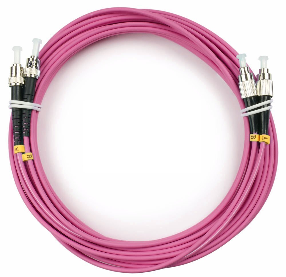 Cabeus FOP-50-OM4-FC-ST-25m Шнур оптический duplex FC-ST 50/125 mm OM4 25м LSZH 9139c