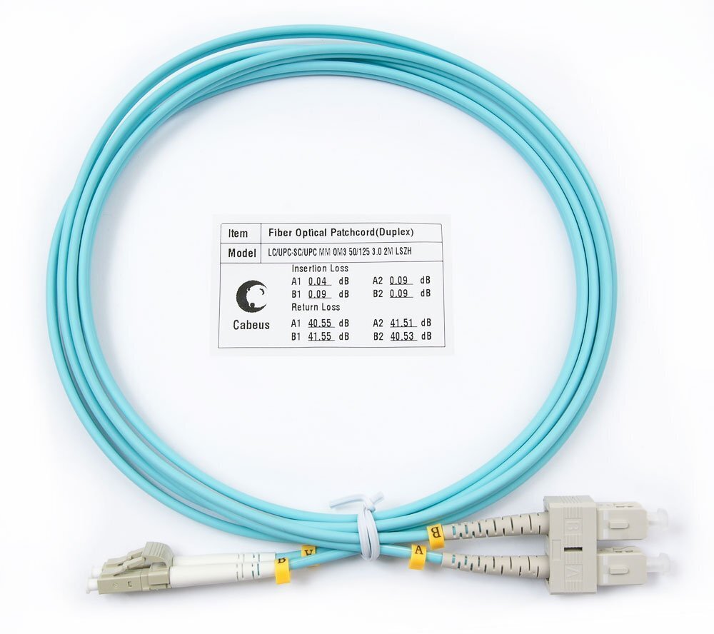 Оптический шнур Cabeus duplex lc-sc 50/125 mm om3 7м lszh FOP-50-LC-SC-7m