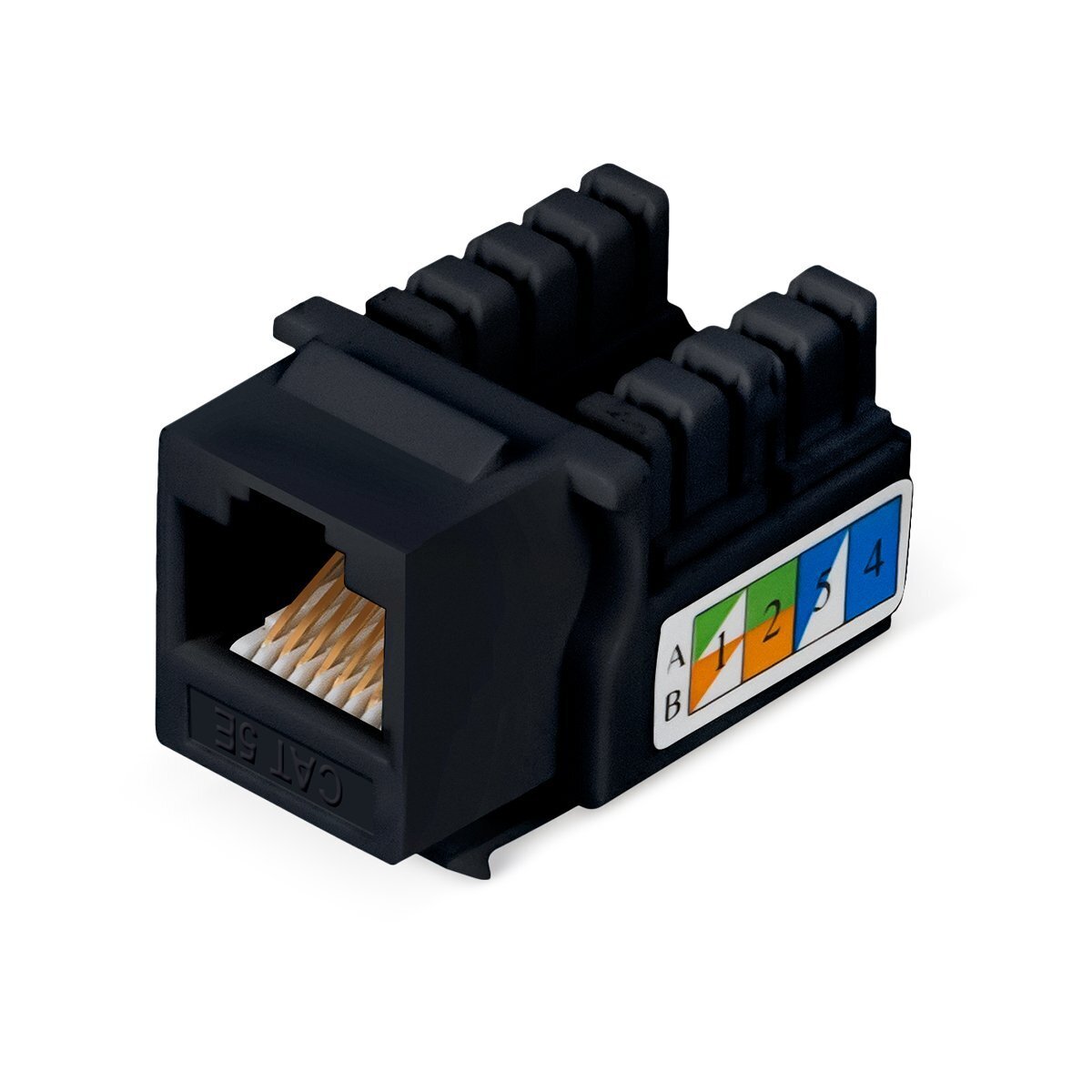 Вставка Keystone Cabeus Jack RJ-45, категория 5e, заделка тип 110, черная KJ-RJ45-Cat.5e-90-BK