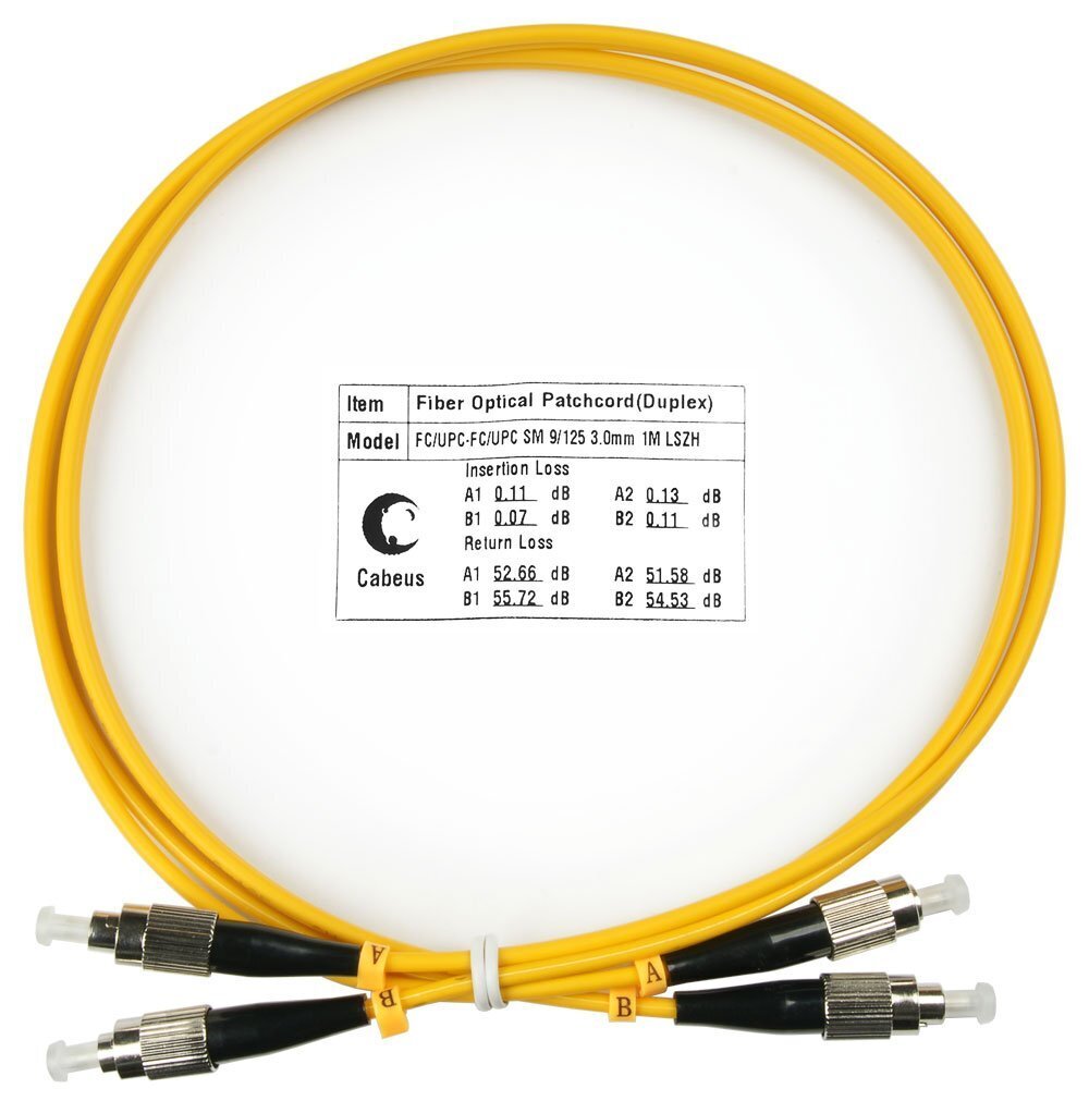 Оптический шнур Cabeus duplex fc-fc 9/125 sm 2м lszh FOP(d)-9-FC-FC-2m