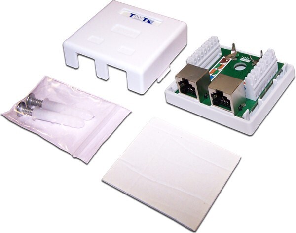Настенная розетка, 1 порт RJ-45 категории 5е, STP, белая Lanmaster