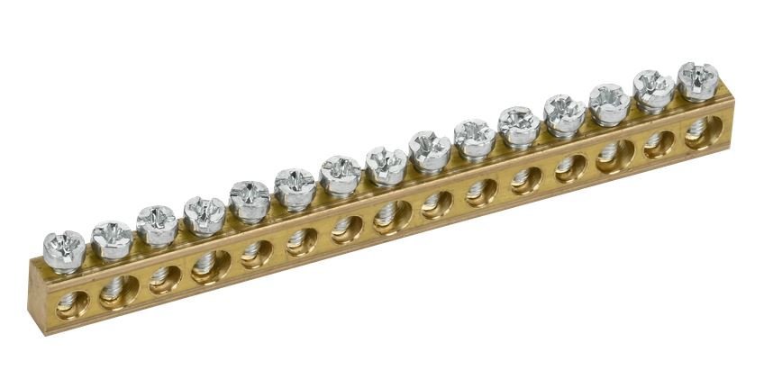 Шина нулевая TEKFOR сечение 6х9 15 отверстия (TF-KP00D-SN-15)