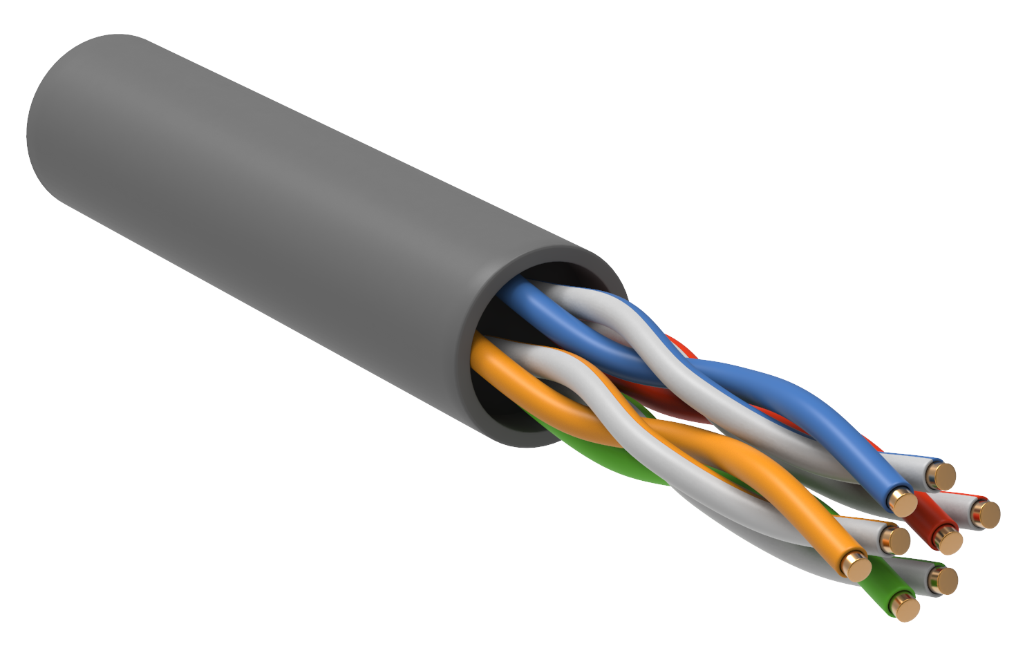 Кабель GENERICA U/UTP 5E 24AWG 4PR PVC серый (BC1-C5E04-111-100-R-G)