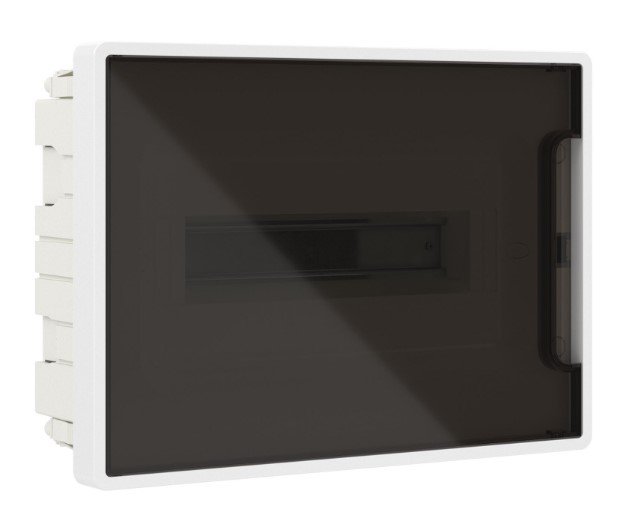 Щиток встраиваемый с дверцей 12 модулей белый FRAME с 2 шинами PEN (F12B1WD)
